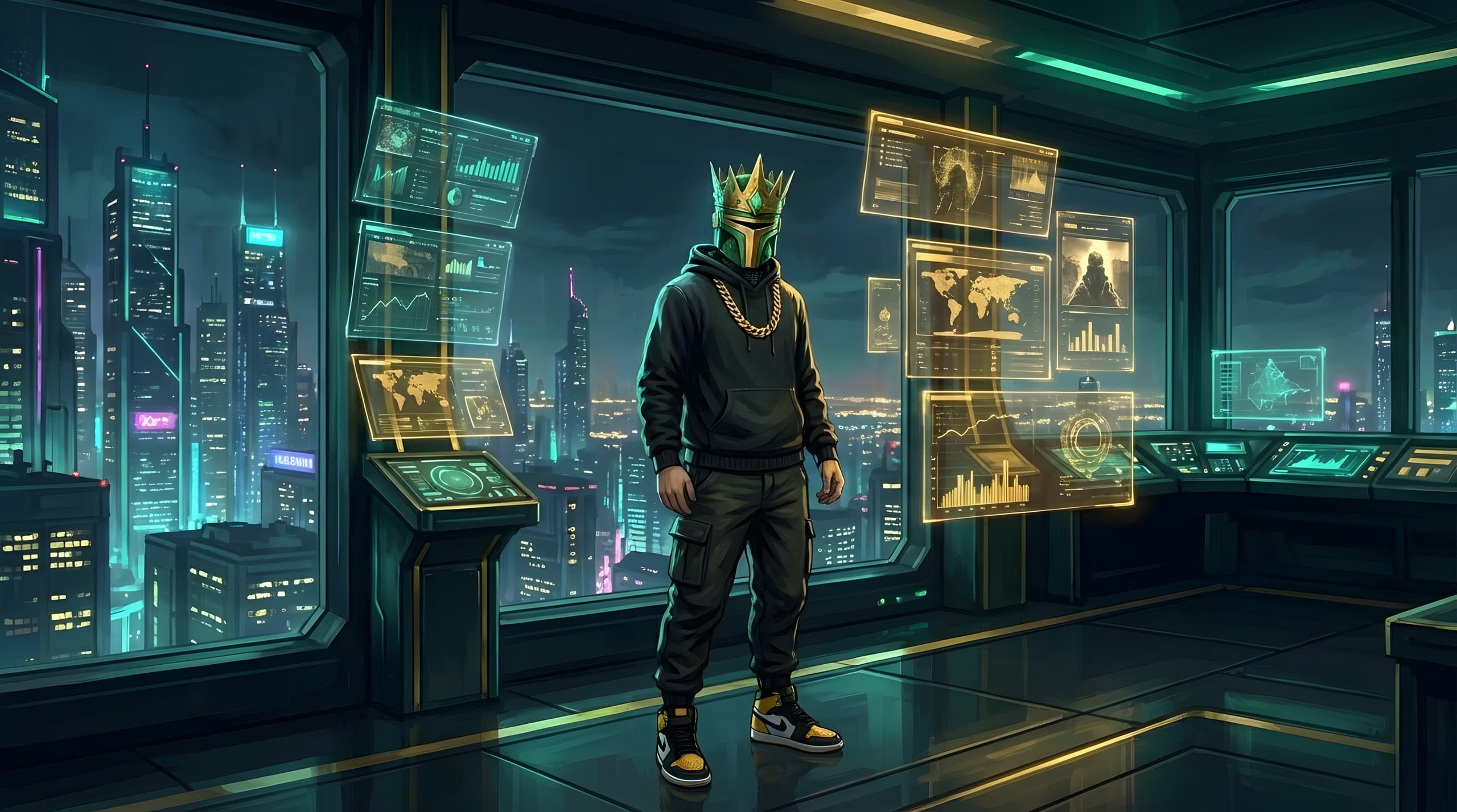 The Crusader in his command center